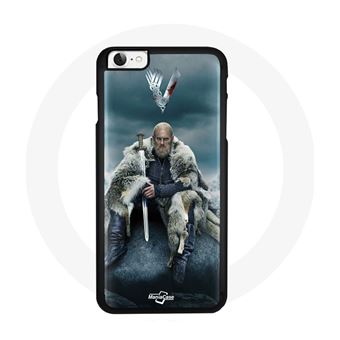 Capa Maniacase para Iphone 8 Vikings Series Temporada 6 Ragnar Lothbrok Logotipo V Epée Cinzento Fundo Brouillard - 1