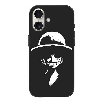 Capa Maniacase para Iphone 16 Plus Monkey D. Luffy preto e branco - 1