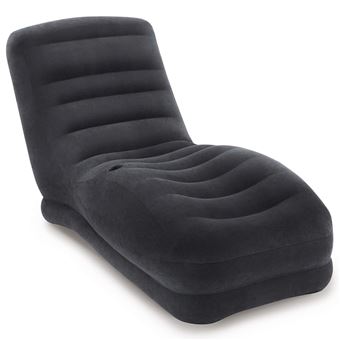Mega chaise longue insuflável Intex em couro artificial preto - 1