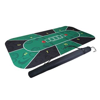 Toalha de Mesa de Borracha Texas Hold'em Royal Bailey 04 | 10 Pessoas | Jogo de Tabuleiro de Casino | 2400x1200x2mm | Verde/Preto - 1