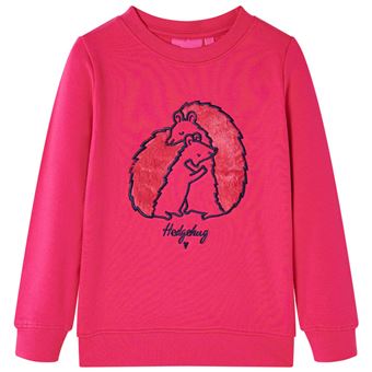 Sweatshirt para criança | vidaXL | rosa-brilhante 140 | 9 a 10 anos - 1