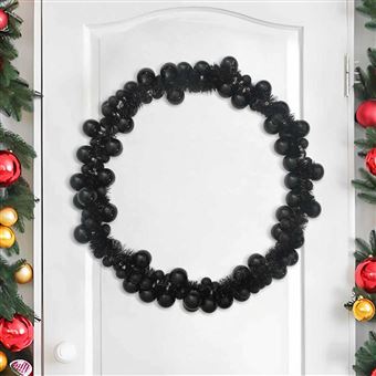 Guirlanda de Bolas de Natal vidaXL | Preto 186 cm | Poliestireno - 1