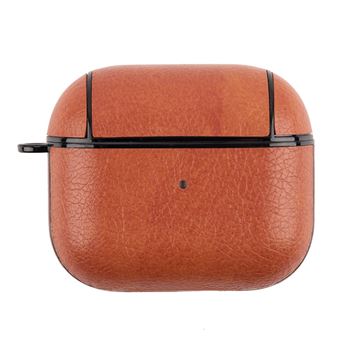 Capa e TPU + PU Anti-queda, com Gancho Anti-perda Castanho Claro para AirPods 3 - 1