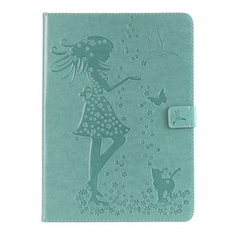 Capa Magunivers PU menina e gato ciano para Apple iPad Pro 11 inch (2018) - 1