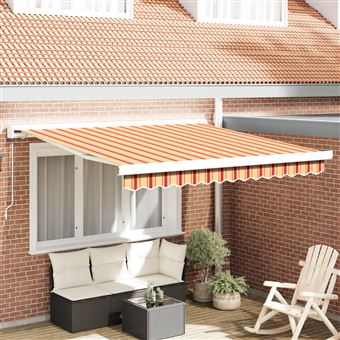 Toldo Retrátil Manual vidaXL | Amarelo e Laranja | 300x250 cm - 1