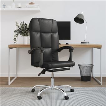 Cadeira de Escritório Reclinável vidaXL couro artificial preto - 1