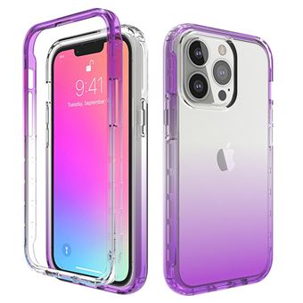 Capa e TPU Transparente, Anti-queda, Cor gradiente de luz roxa para iPhone 13 Pro 6.1'' - 1