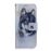 Capa PU padrão impresso com suporte lobo para Samsung Galaxy A50_1