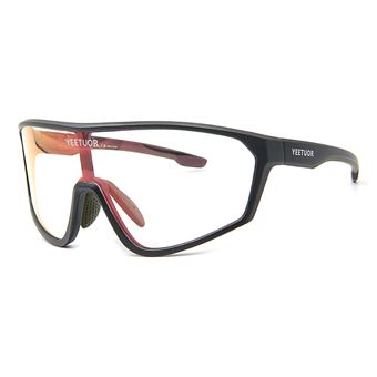 Óculos de Sol com Lentes Fotocromáticas Yeetuor YTCL 2505 C3 | Proteção UV | Preto/Vermelho - 1