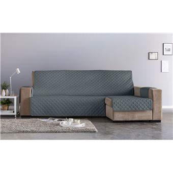 Capa de Sofá Chaiselongue ESTORALIS EDEN | Acolchoada Reversível | Chaiselongue Braço Direito | 290 x 260 cm | Antracite - 1