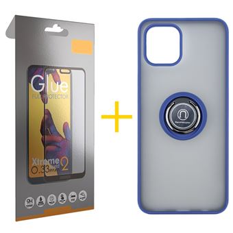 Pack 1 x Película de Vidro Temperado Full + Capa skyhe Apple iPhone 16 Pro Max Gel Bumper Ring | Azul - 1