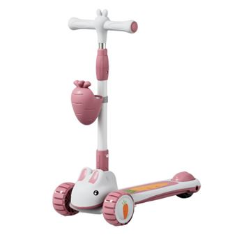 Trotinete Infantil de 3 Rodas BEUNIK - Branco e Rosa - 1