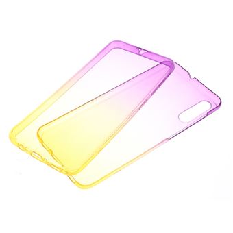 Capa Magunivers para Samsung Galaxy A50 e TPU Gradiente de Cor Destacável 2-Em-1 Roxa/Amarelo