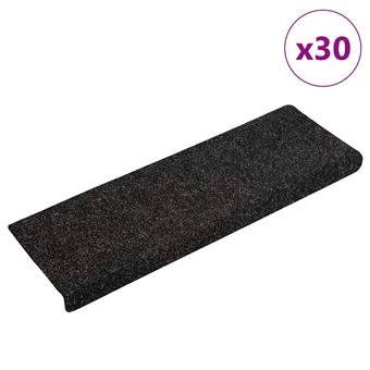 Tapetes de escada autoadesivos vidaXL | 30 Peças | 65x21x4 cm | preto - 1