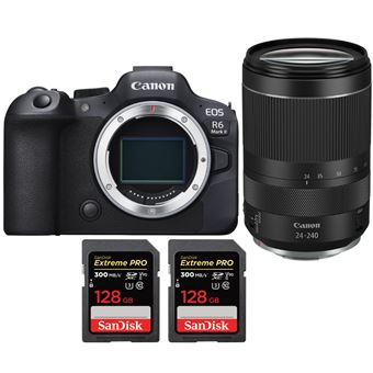 Canon EOS R6 Mark II ( R6II ) + RF 24-240mm f/4-6.3 IS USM + 2 SanDisk 128GB Extreme PRO UHS-II SDXC 300 MB/s + PDF 20 Técnicas para Melhorar as suas Fotografias - 1