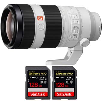 Objetiva Sony FE 100-400mm f/4.5-5.6 GM OSS + 2 SanDisk 128GB Extreme PRO UHS-II SDXC 300 MB/s + PDF 15 técnicas para melhorar as suas fotografias - 1