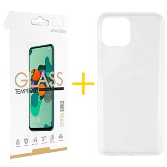 Pack skyhe 1 x Película de Vidro Temperado 2.5D + Capa para Apple iPhone 13 Silicone Líquido | Transparente Clear - 1