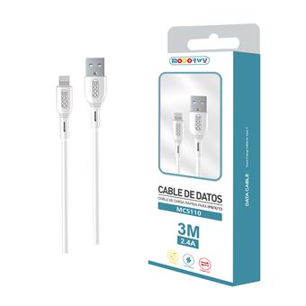 Cabo de Dados Lightning MODORWY MC5110 | 3 m - Branco - 1