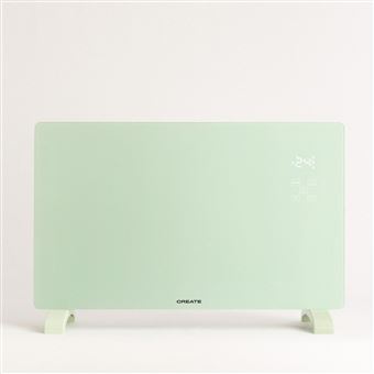 Convector Eléctrico de Vidro Create Warm Crystal | 2000W | Wifi - Verde Pastel - 1