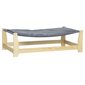 Cama elevada para cães PawHut | 90x50x28cm | cinza claro - 1