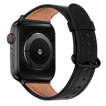 Bracelete de Couro HSMY Simples Clássico para Apple Watch Series 6/ SE/ 5/ 4 | 40 mm - Preto - 1