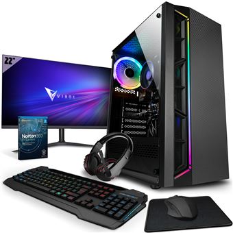 Computador Gaming Vibox VI-18 PC - 22"" Pacote de monitores - AMD Ryzen 3200GE Processador 4GHz - Radeon Vega 8 - 8GB RAM - 1TB SSD - Windows 11 - WiFi - 1