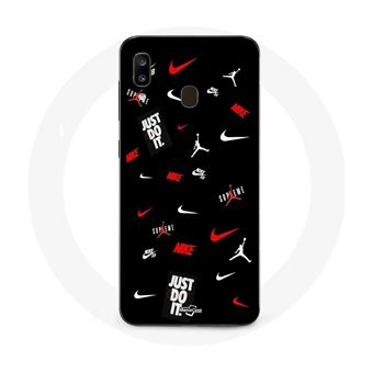 Capa Maniacase para Samsung Galaxy A20E Nike Jordan Blanc Rouge Fond Noir - 1