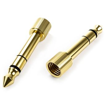 2 x Adaptadores de áudio rosca de parafuso de 6,35 mm a 3,5 mm Banhado a ouro Okuli para Fones de Ouvido - 1