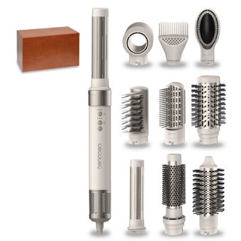 Modelador de Cabelo Cecotec CermicCare 10in1 AirGlam | 1400 W | Champanhe, Branco - 1