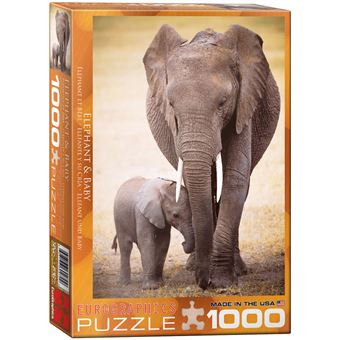 Puzzle Eurographics Elefante Elephant & Baby 1000 Peças - 1