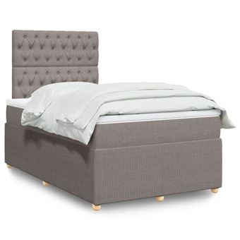 Cama boxspring com colchão vidaXL | 120x190cm | tecido castanho-acinzentado - 1