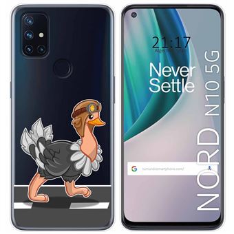 Capa Tumundosmartphone de Gel Transparente para Oneplus Nord N10 5G desenhos de design de avestruz - 1