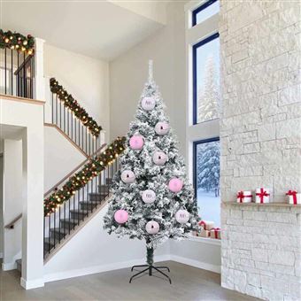 Conjunto de Bolas de Natal vidaXL | 3 Peças | Rosa Plástico - 1