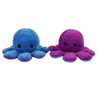 Peluche Polvo Dupla Face Co-phénix - Azul e Roxo - 1