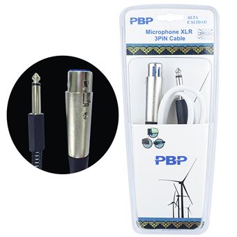 Cabo Pritech BC-240 | Adaptador XLR-3 Pins para Jack 6.35mm - Branco - 1