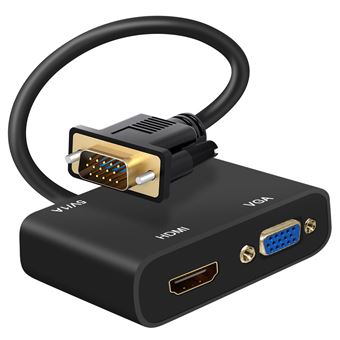 Adaptador VGA macho para VGA e HDMI fêmea com Jack 3.5mm e Carregamento Avizar - 1