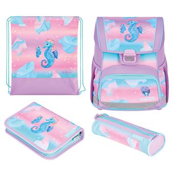 Conjunto de Mochilas Escolares Herlitz Loop Plus Ocean Lights | Azul, Rosa - 1