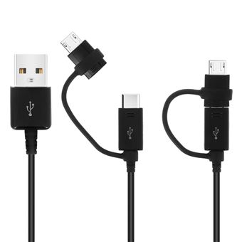 Cabo Micro-USB/USB-C para Samsung | 2 em 1 | 1.5m - Preto - 1