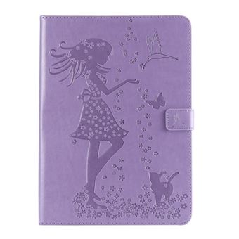 Capa Magunivers PU menina e gato roxo para Apple iPad Pro 11 inch (2018) - 1