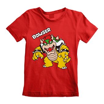 T-Shirt Infantil Super Mario Bowser Text | Vermelho | 12-13 Anos - 1