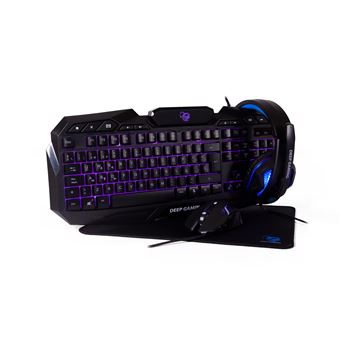 Teclado Gaming com Fios + Rato Deep Gaming DG-KTRAA-10 | Idioma: Espanhol | Preto - 1