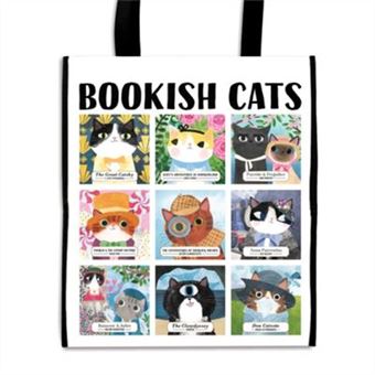 Tote Bag - Reusable Shopping Bag: Bookish Cats - 1