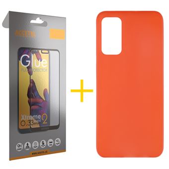Conjunto Accetel 1 x Película de Vidro Full + Capa para Huawei P Smart 2021 Silicone Liso Vermelho - 1