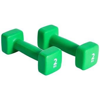 Conjunto de Halteres Pure2Improve 2x2 kg neoprene verde - 1
