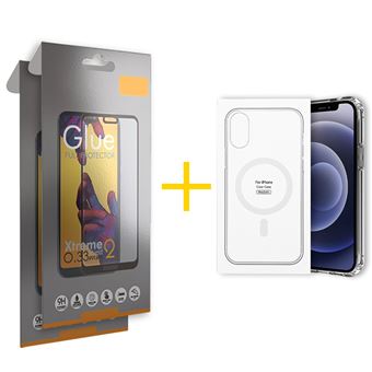 Pack 2 x Película de Vidro Temperado Full + Capa skyhe Apple iPhone XS Max Compatível com Magsafe Magnetic - Transparente Clear - 1