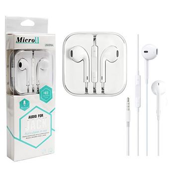 Auriculares com Microfone Mimacro Universal Micro II Jack 3.5m Formato A - Branco - 1