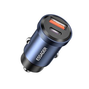 Carregador de Isqueiro Essager by Goeik 1 x USB + 1 x Tipo-C | Carregamento Rápido - Azul - 1