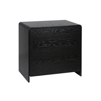 Cómoda sweeek com efeito madeira arredondado | 3 gavetas | preto - 1