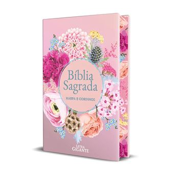 Biblia Rc Gigante Capa Dura Com Harpa Circulo Flores Ebenezer - 1
