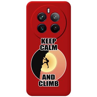 Capa de silicone líquido TUMUNDOSMARTPHONE para Realme 12 Pro 5G / 12 Pro Plus 5G vermelho | desenhos de escalada masculina - 1